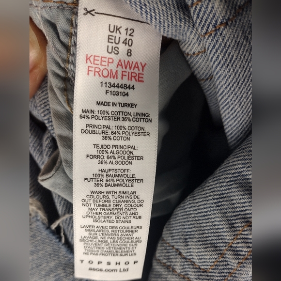 Topshop Ripped A line Mom Shorts In Mid Blue Size 8 NWT - Picture 11 of 11